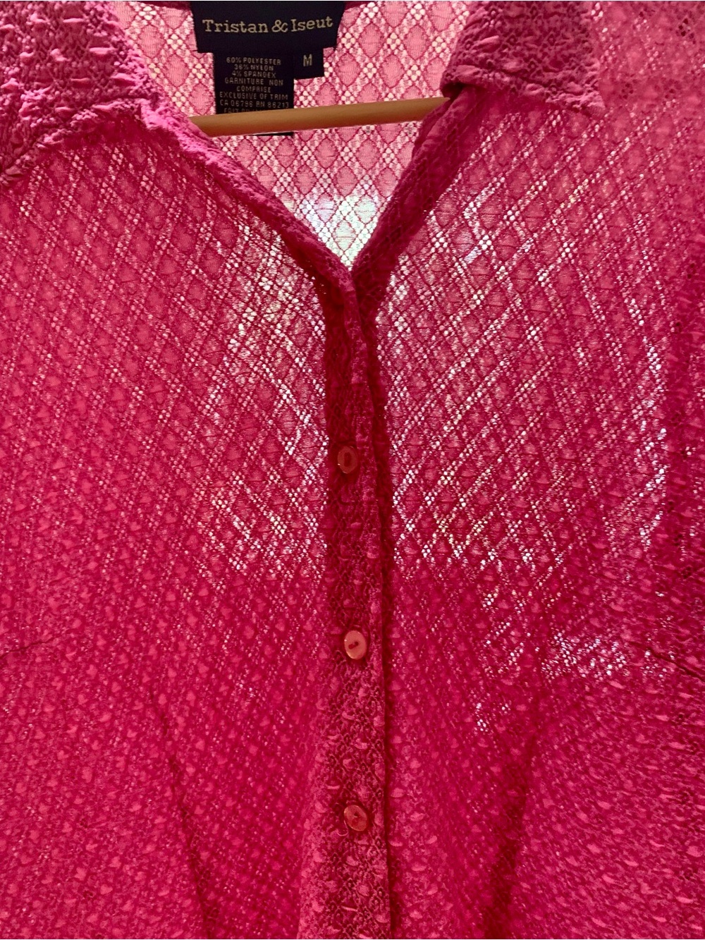 Y2K Lace Button-Down Shirt in Hot Pink
